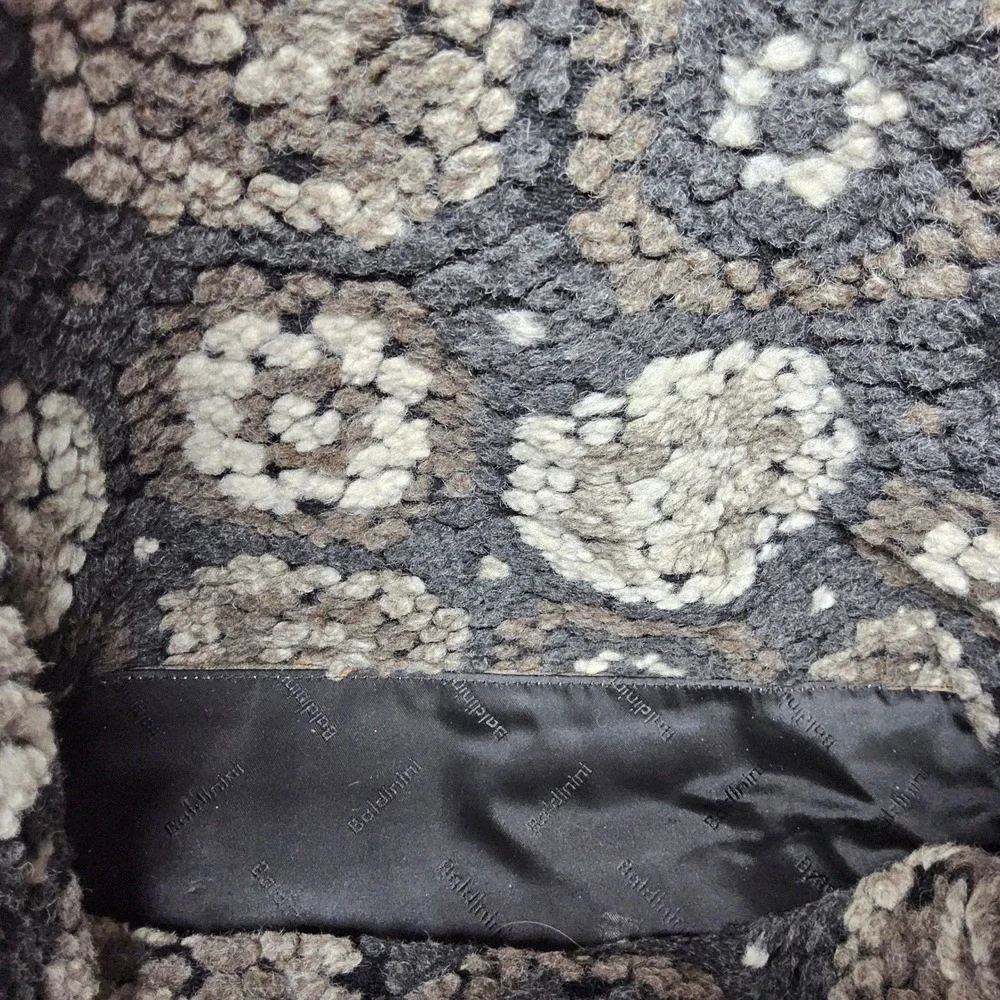Baldinini Trend‎ Tote Bag Womens Large Gray Suede Shearling Italy Metallic